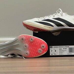 adidas Women's Adizero Prime SP 3 - White and Black with Red Soles